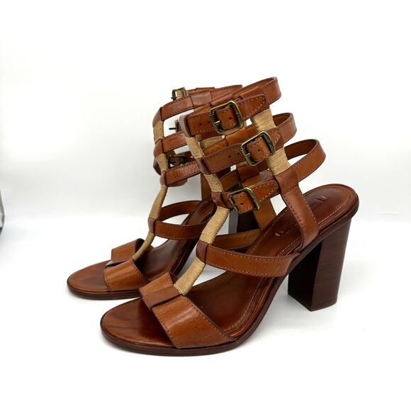 Frye Suzie Gladiator Leather Sandal Heels Cognac Brown
Womens Size 8 Strappy - Picture 2 of 14